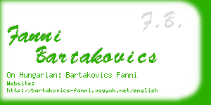 fanni bartakovics business card